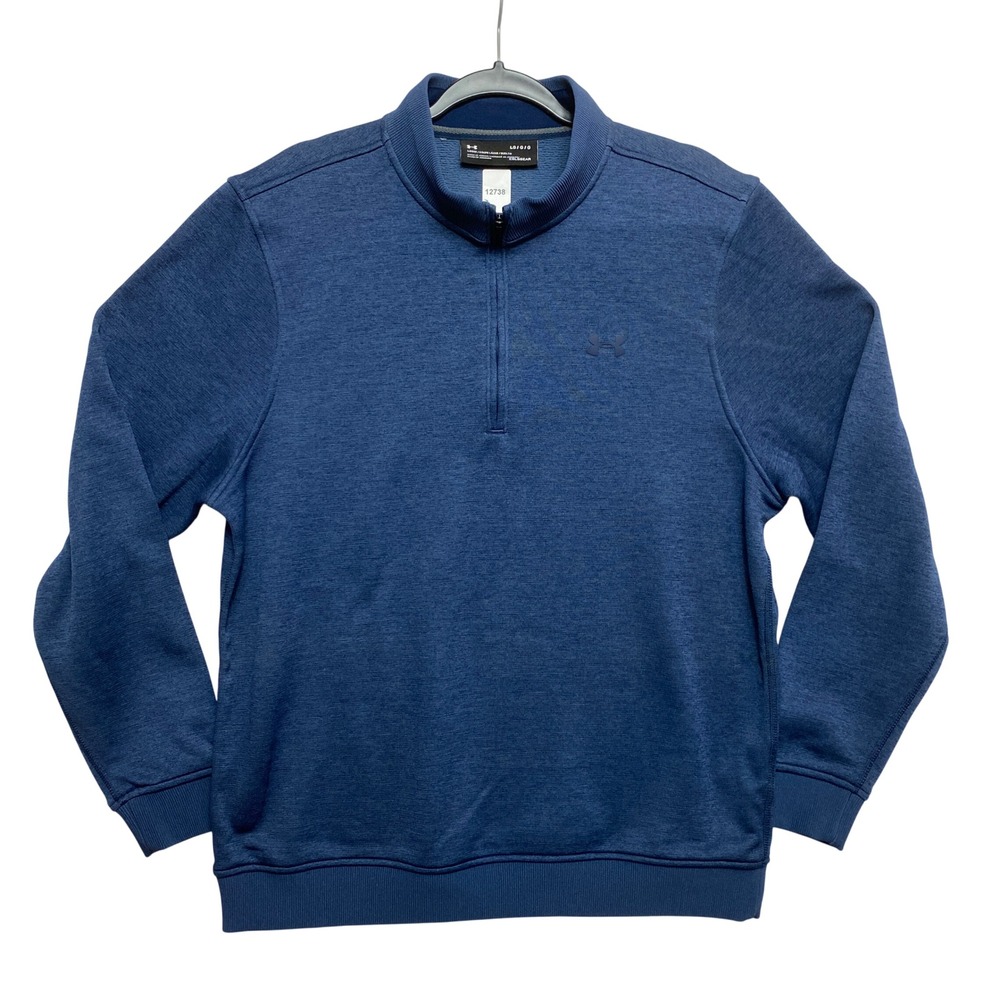 Under Armour Pullover Mens Large Blue ColdGear 1/4 Zip Loose Fit Activewear
